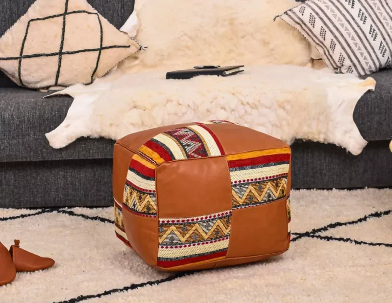 Handmade footstool, Home Boho Decor, Floor Cushion - Image 11