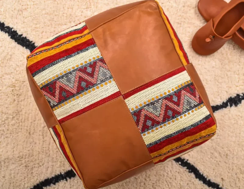 Handmade footstool, Home Boho Decor, Floor Cushion - Image 12