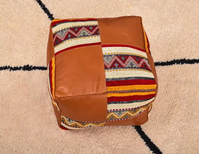 Handmade footstool, Home Boho Decor, Floor Cushion - Image 13