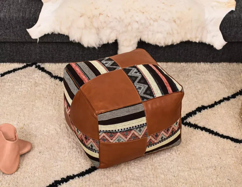 Handmade footstool, Home Boho Decor, Floor Cushion - Image 15