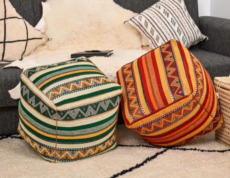 Handmade Boho Poufs, Footstool Pouffe - Image 2
