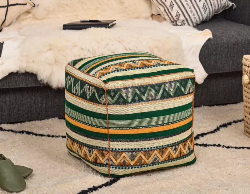 Handmade Boho Pouf, Footstool Pouffe