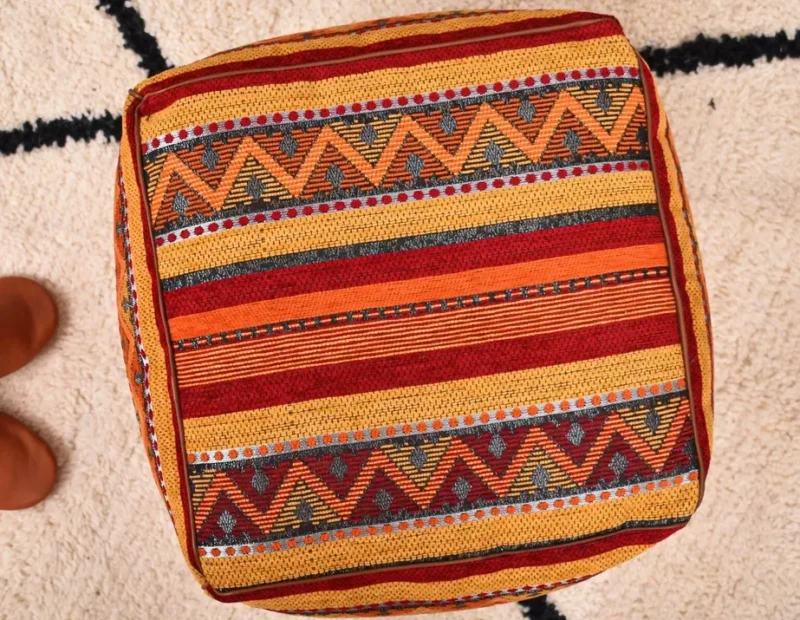 Handmade Boho Pouf Ottoman Footstool Pouffe - Image 5