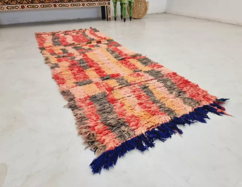 Berber Striped Red & Black Wool Rug 2'4x6'6 - Image 5