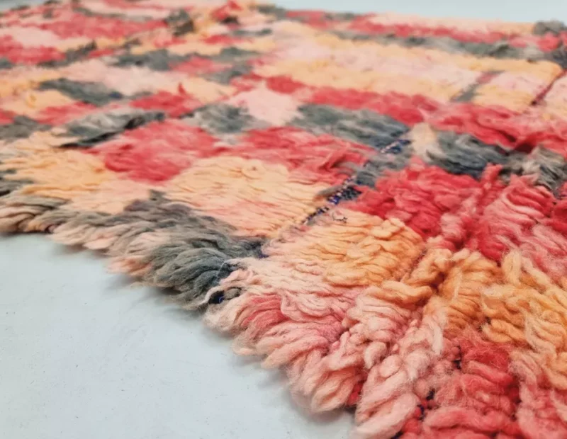 Berber Striped Red & Black Wool Rug 2'4x6'6 - Image 6