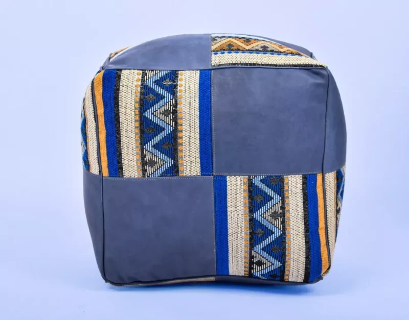 Handmade footstool, Boho Decor, Floor Cushion (Blue)