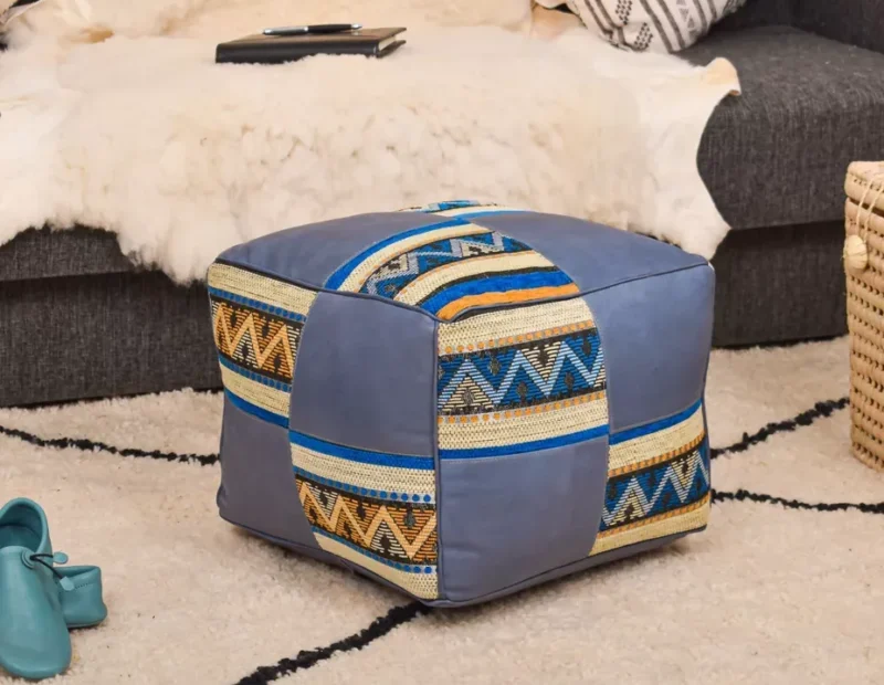 Handmade footstool, Home Boho Decor, Floor Cushion - Image 9