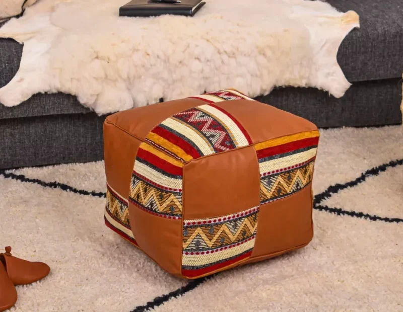 Handmade footstool, Home Boho Decor, Floor Cushion - Image 10
