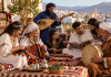 Amazigh community members gathering abroad for cultural activities