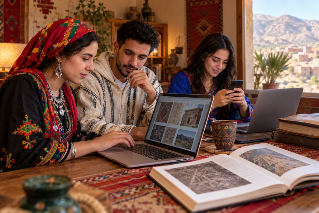 People accessing Amazigh digital cultural resources