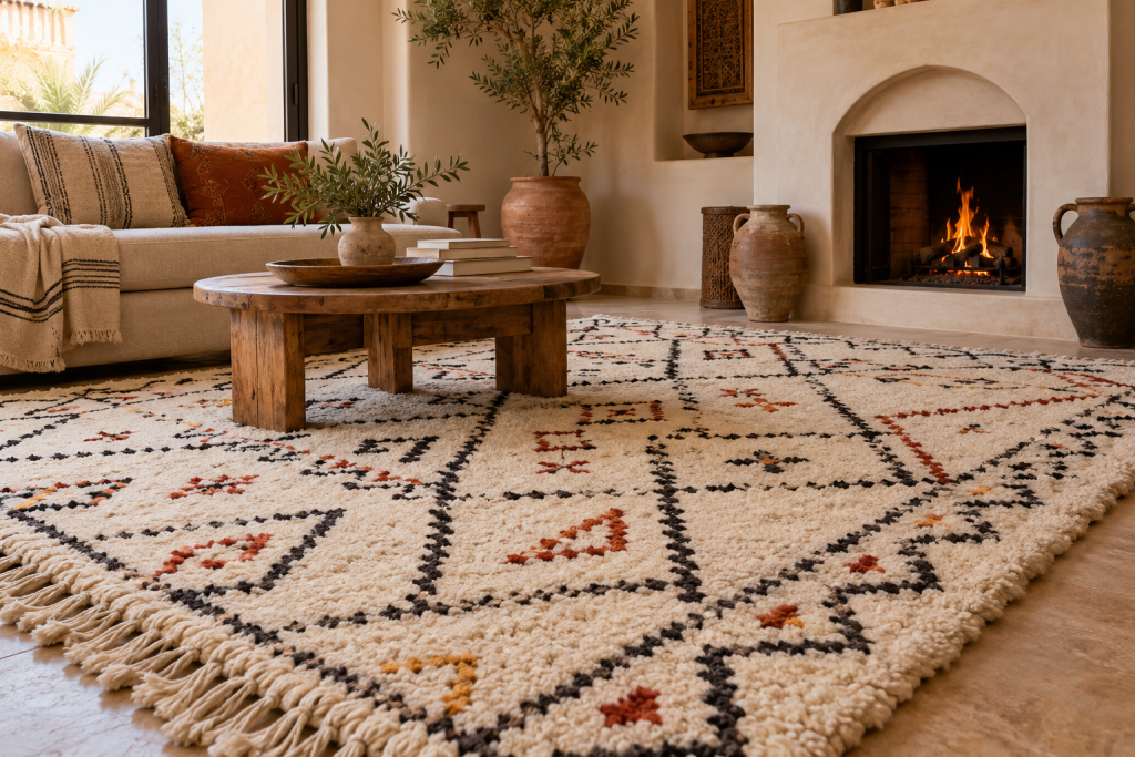 Amazigh rug preserved in a home interior