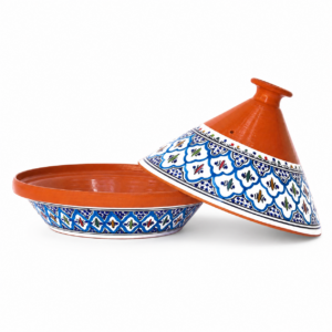 Hand-Painted Ceramic Tagine Pot – Turquoise Supreme Line