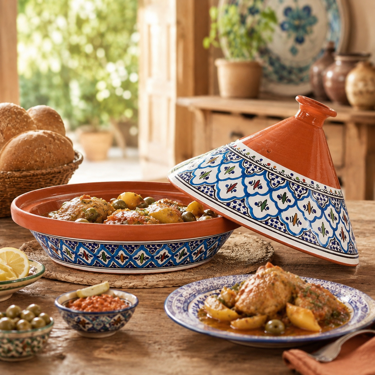 Hand-Painted Ceramic Tagine Pot – Turquoise Supreme Line - Image 3