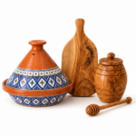 Mediterranean Tagine & Olive Wood Serving Set