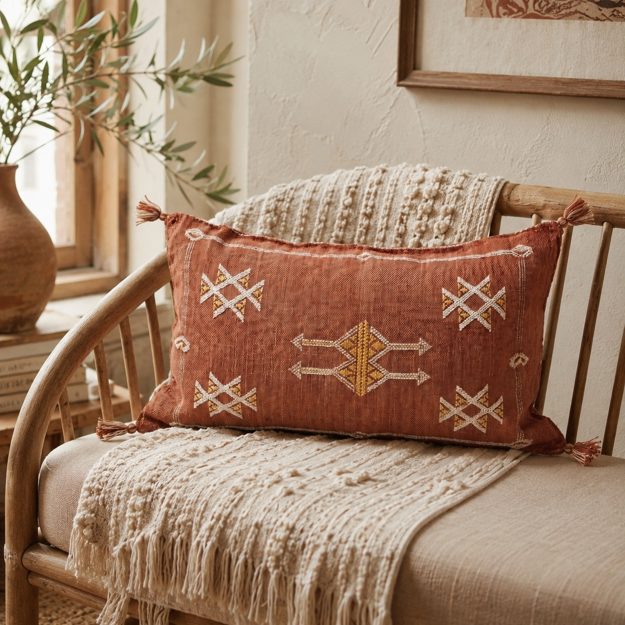Handwoven Sabra Lumbar Pillow Cover - Image 8