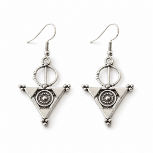 Silver Plated Amazigh Fibula Earrings