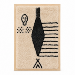 Hand-Tufted Amazigh Wool Wall Art – Ancient Symbols Design
