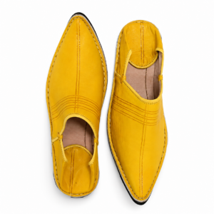 Yellow Genuine Leather Moroccan Babouche Slippers