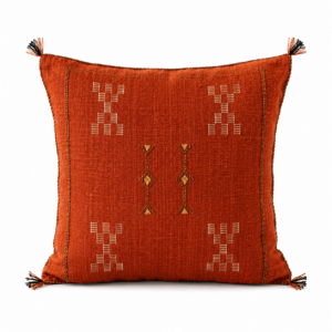 Handwoven Sabra Pillow Cover – Burnt Orange
