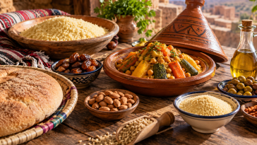 Traditional Amazigh food ingredients and dishes