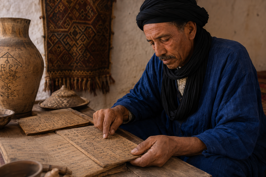 Amazigh cultural objects featuring Tifinagh script