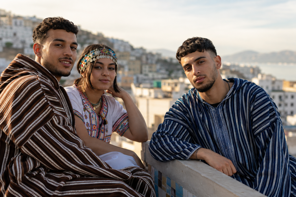 Young Amazigh people representing modern cultural identity