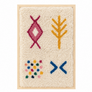 Framed Amazigh Wool Wall Art – Ancient Symbols Design