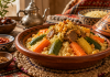 Traditional Amazigh couscous dish served with regional ingredients
