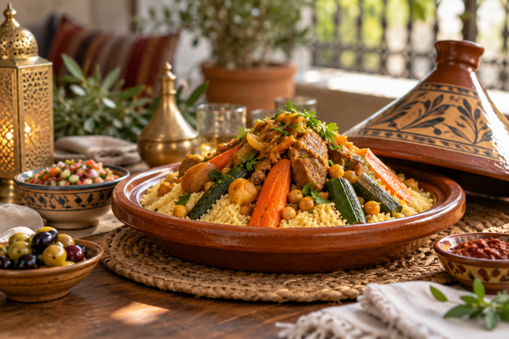 Modern interpretation of couscous cuisine