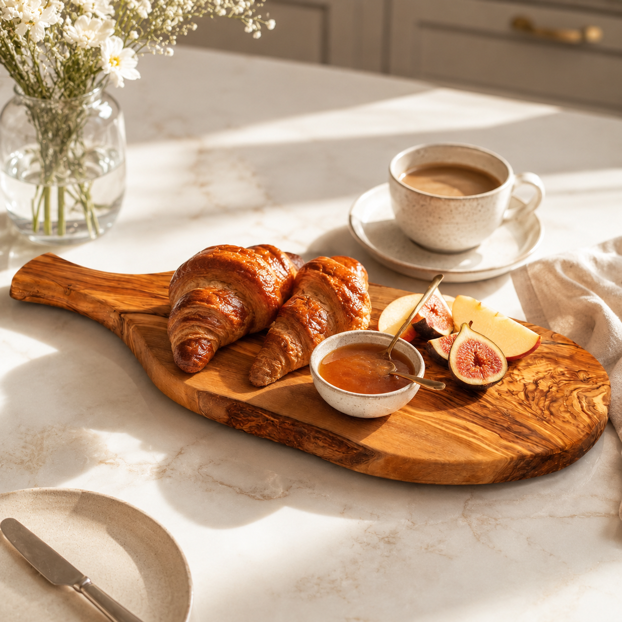 Handmade Olive Wood Cutting & Cheese Board - Image 3