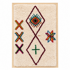 Framed Hand-Knotted Berber Wool Wall Art