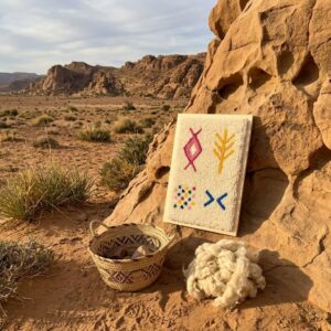 Framed Amazigh Wool Wall Art – Ancient Symbols Design