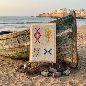 Framed Amazigh Wool Wall Art – Ancient Symbols Design