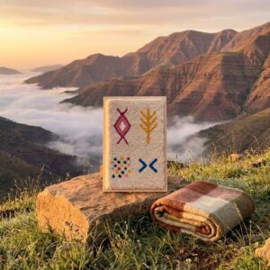 Framed Amazigh Wool Wall Art – Ancient Symbols Design