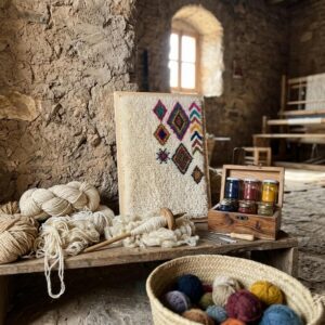 Framed Berber Wool Wall Art Boho Decor