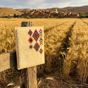 Framed Berber Wool Wall Art Boho Decor