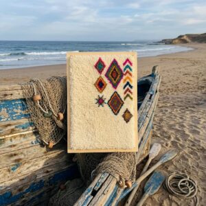Framed Berber Wool Wall Art Boho Decor