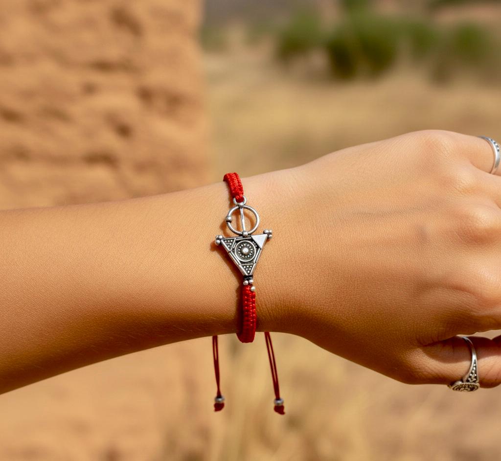 Black Adjustable Berber Bracelet for Men & Women – Handmade Amazigh Symbol Jewelry, Minimal Ethnic Bracelet - BerbereGlow™