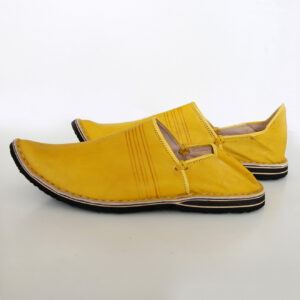 Yellow Genuine Leather Moroccan Babouche Slippers