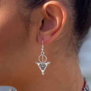 Silver Plated Amazigh Fibula Earrings