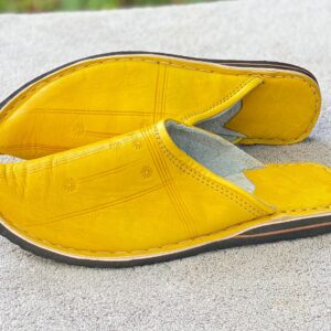 Handcrafted yellow babouche slippers