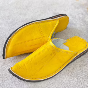 Handcrafted yellow babouche slippers