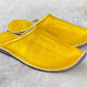 Handcrafted yellow babouche slippers