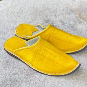 Handcrafted yellow babouche slippers