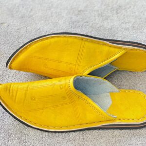 Handcrafted yellow babouche slippers