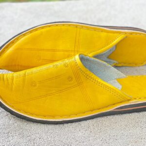 Handcrafted yellow babouche slippers