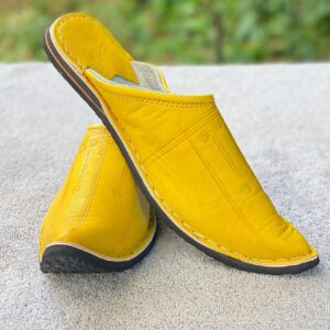 Handcrafted yellow babouche slippers