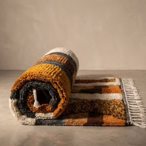 Handwoven Moroccan Wool Rug – Abstract Tribal Design