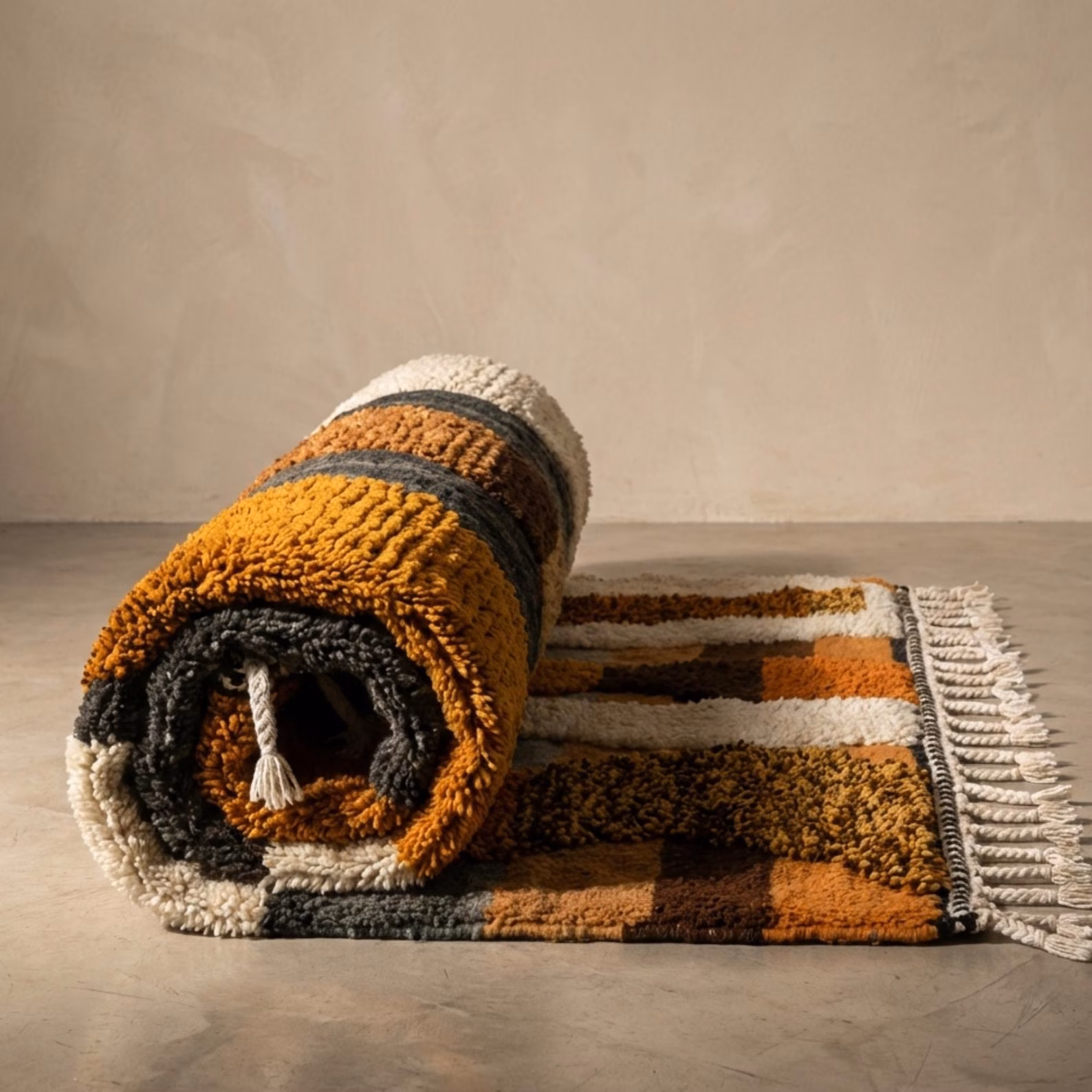 Handwoven Moroccan Wool Rug – Abstract Tribal Design - Image 2