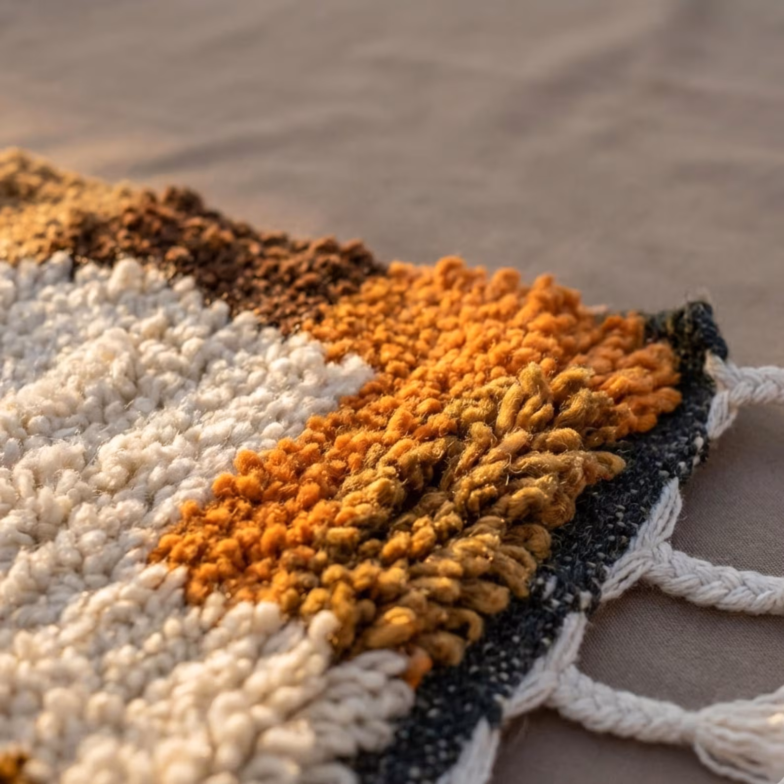Handwoven Moroccan Wool Rug – Abstract Tribal Design - Image 3